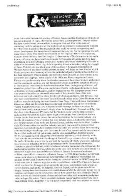 "East and West: the problem of cultural incomprehension". Текст доповіді Keiko Sei на конференції 