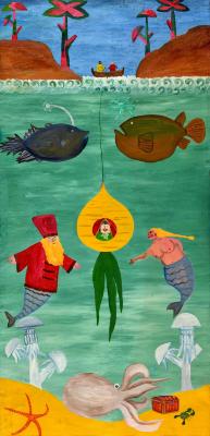 Цар Петро в першому російському батискафі. З серії "Історія держави російської"