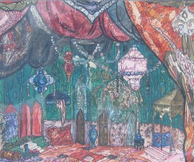 Scenery to The Fountain of Bakhchisarai play (sketch)