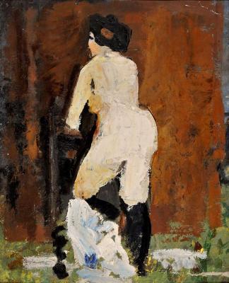 Оголена зі стільцем