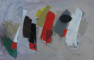 Composition with White, Red and Black
