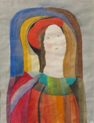 Жінка в червоному береті